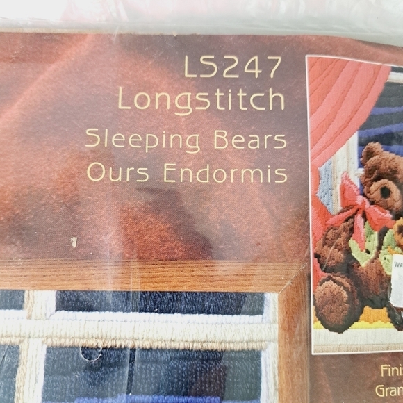 Vintage Janlynn Embroidery Kit Longstitch Sleeping Bears Ours Endormis LS247 - Picture 4 of 5